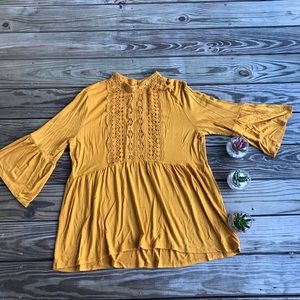 Crocheted Mustard Blouse
